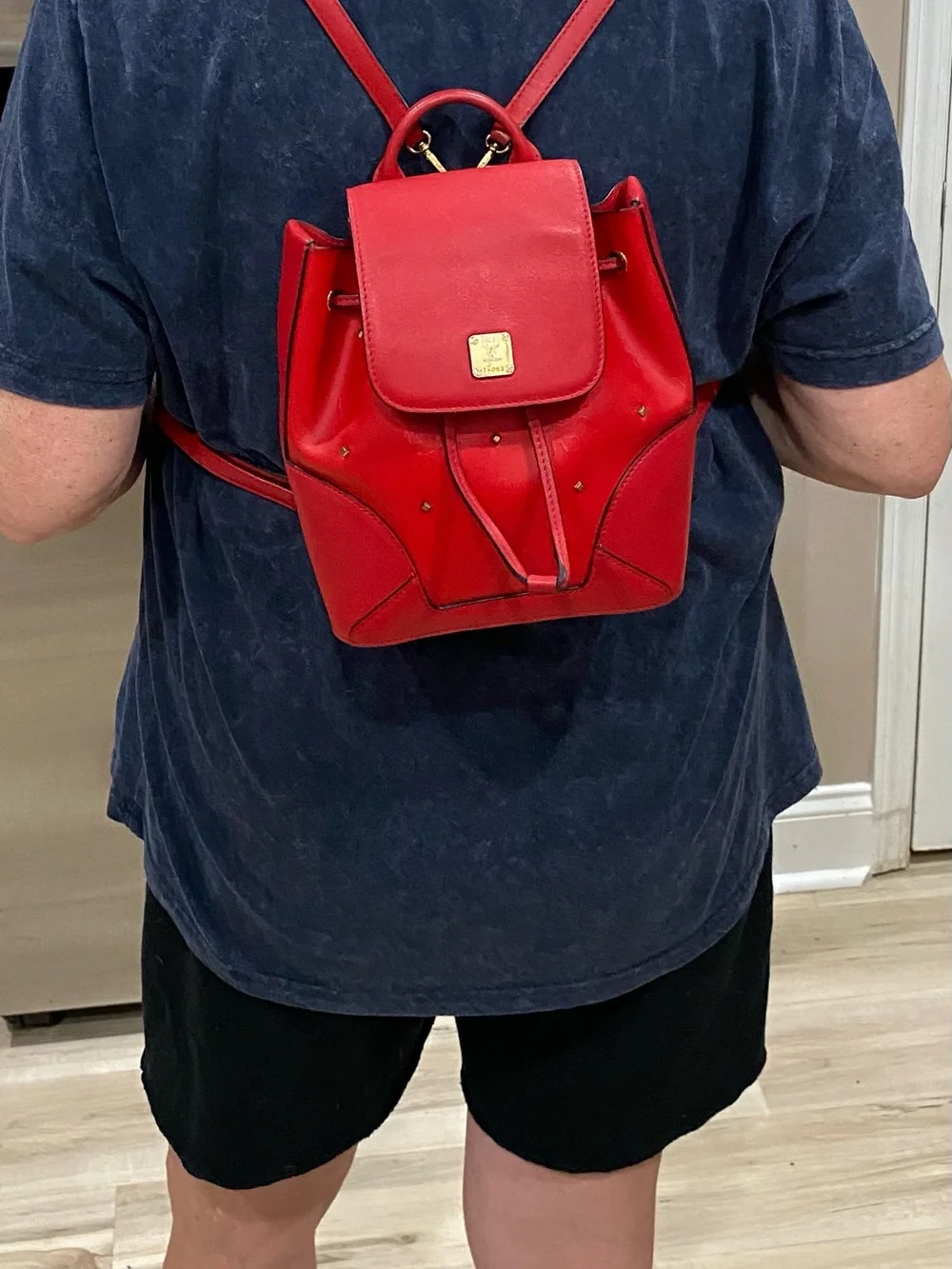 MCM Claudia Studded Drawstring Backpack